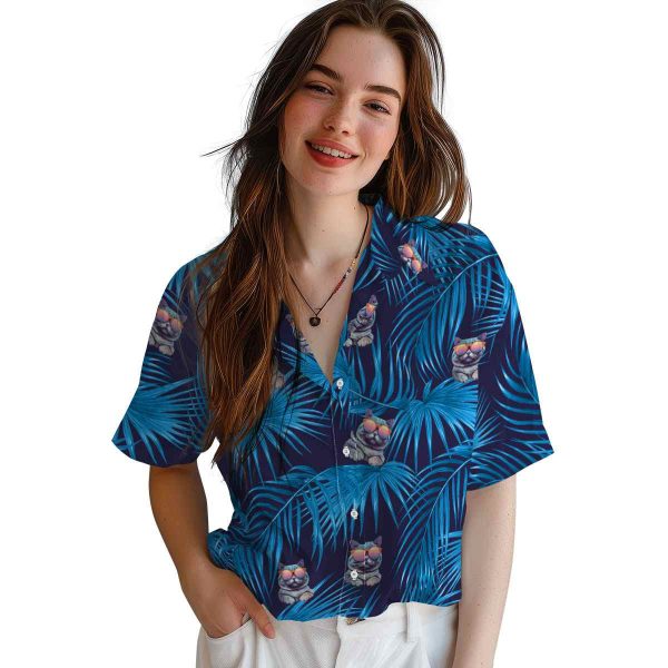 Cat Leafy Palms Hawaiian Shirt Trendy