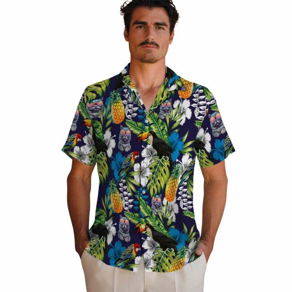 Cat Tropical Toucan Hawaiian Shirt High quality