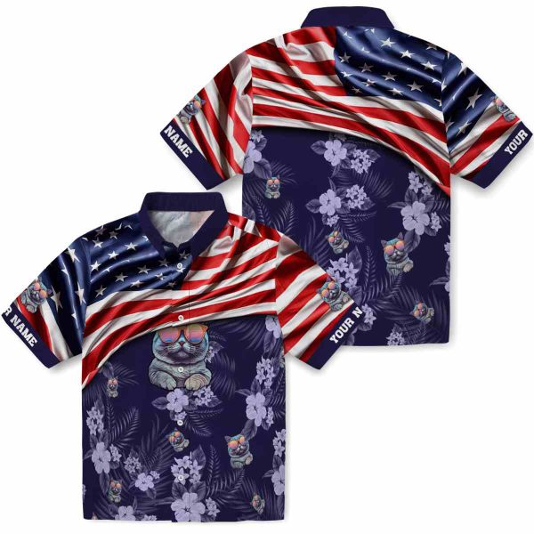 Cat US Flag Hibiscus Hawaiian Shirt Latest Model