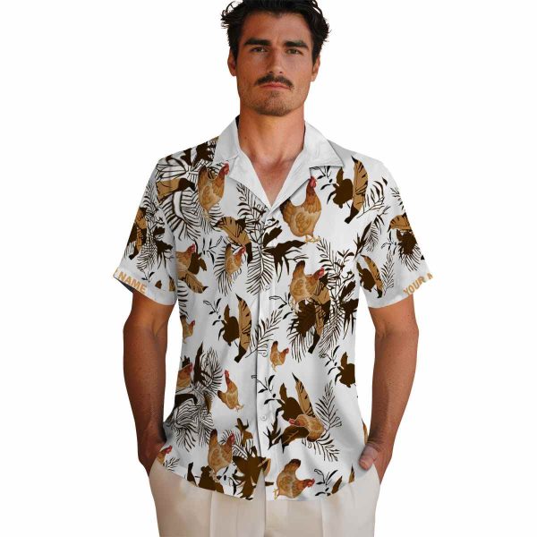 Chicken Botanical Theme Hawaiian Shirt High quality