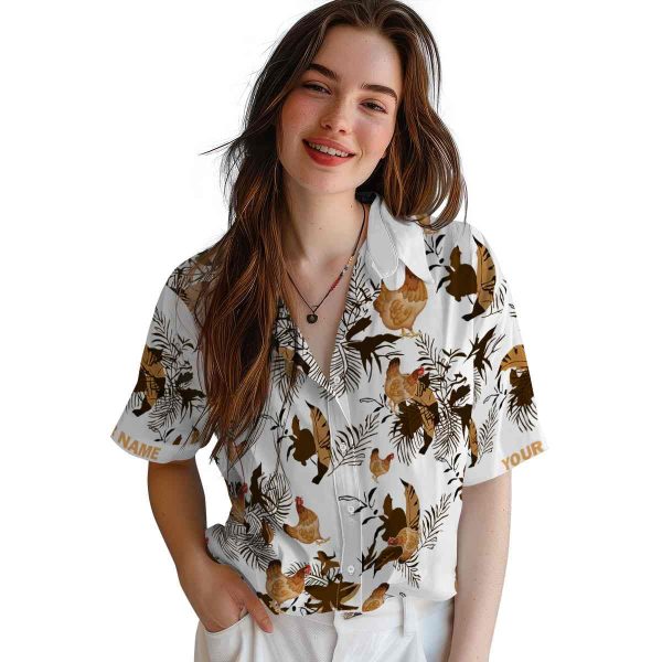 Chicken Botanical Theme Hawaiian Shirt Trendy