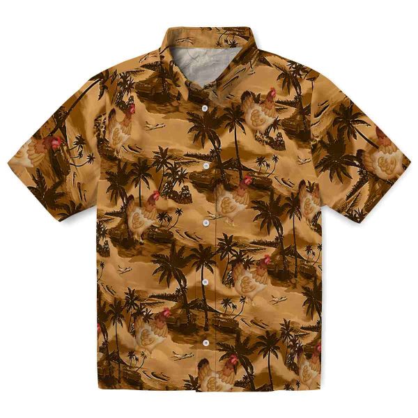 Chicken Coastal Palms Hawaiian Shirt Best selling