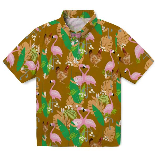 Chicken Flamingo Foliage Hawaiian Shirt Best selling