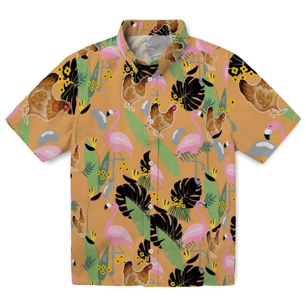 Chicken Flamingo Leaves Hawaiian Shirt Best selling