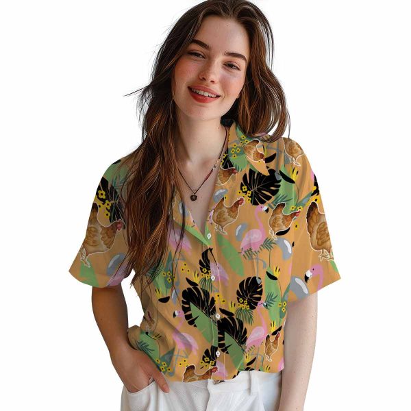 Chicken Flamingo Leaves Hawaiian Shirt Trendy