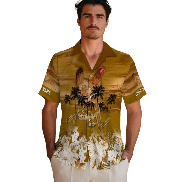 Chicken Tropical Canoe Hawaiian Shirt High quality