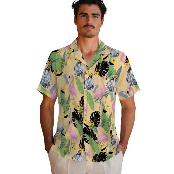 Christian Flamingo Leaves Hawaiian Shirt High quality