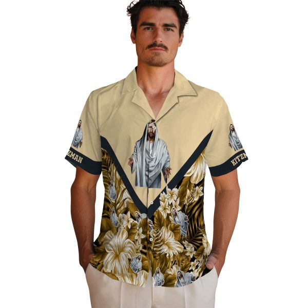 Christian Floral Chevron Hawaiian Shirt High quality