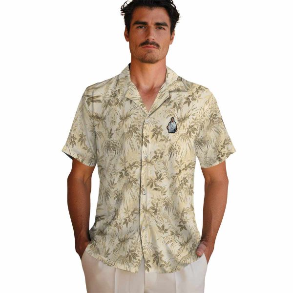 Christian Leafy Pattern Hawaiian Shirt High quality