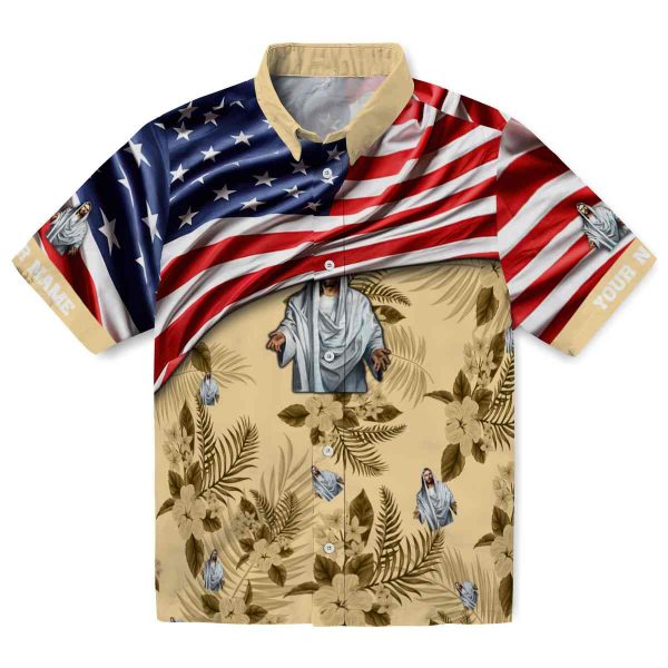 Christian US Flag Hibiscus Hawaiian Shirt Best selling