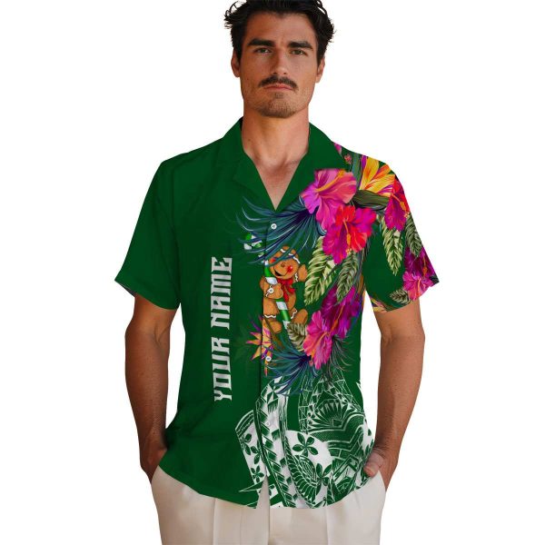 Christmas Floral Polynesian Hawaiian Shirt High quality