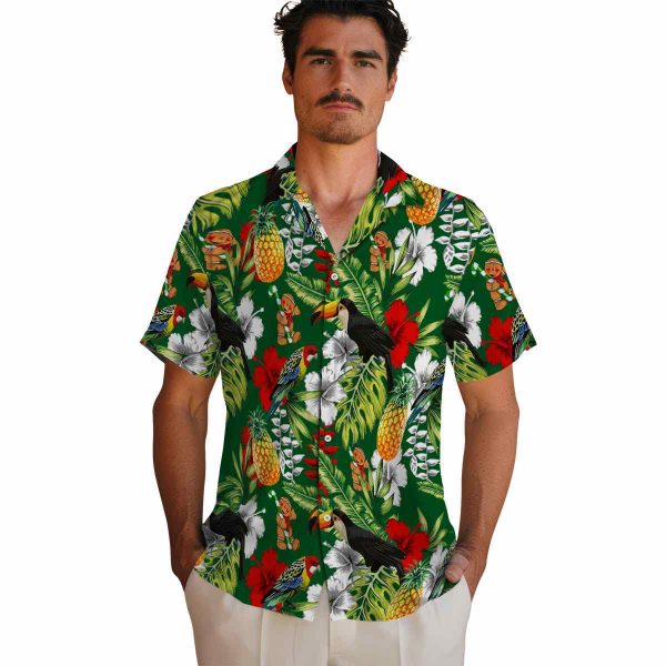 Christmas Tropical Toucan Hawaiian Shirt High quality