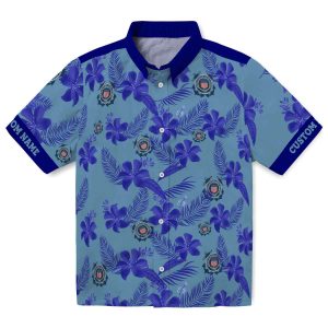 Coast Guard Botanical Print Hawaiian Shirt Best selling