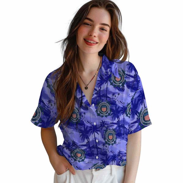 Coast Guard Coastal Palms Hawaiian Shirt Trendy