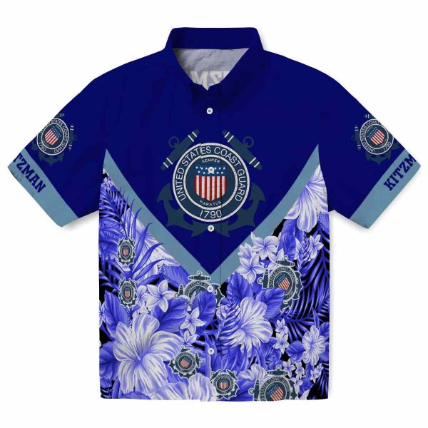 Coast Guard Floral Chevron Hawaiian Shirt Best selling