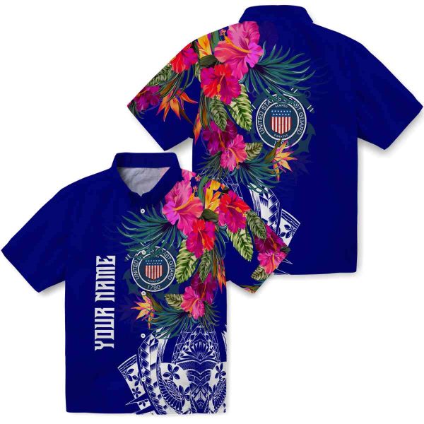 Coast Guard Floral Polynesian Hawaiian Shirt Latest Model