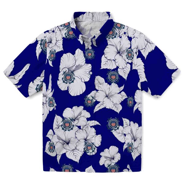 Coast Guard Hibiscus Blooms Hawaiian Shirt Best selling