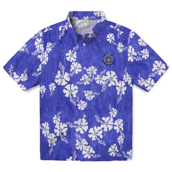 Coast Guard Hibiscus Clusters Hawaiian Shirt Best selling