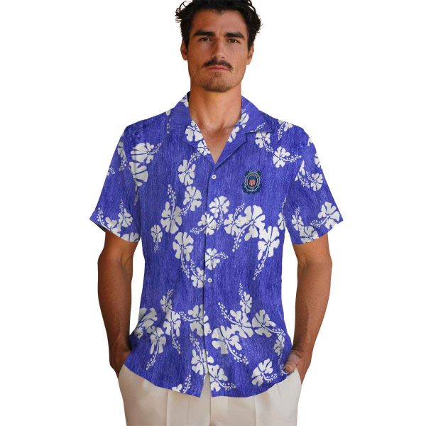 Coast Guard Hibiscus Clusters Hawaiian Shirt High quality