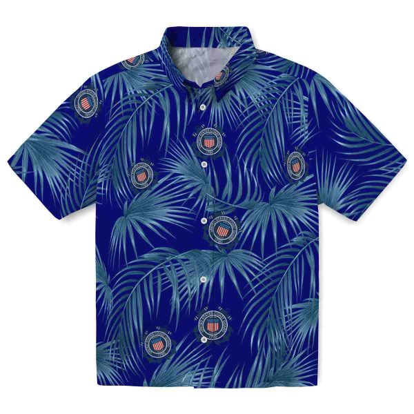 Coast Guard Leafy Palms Hawaiian Shirt Best selling