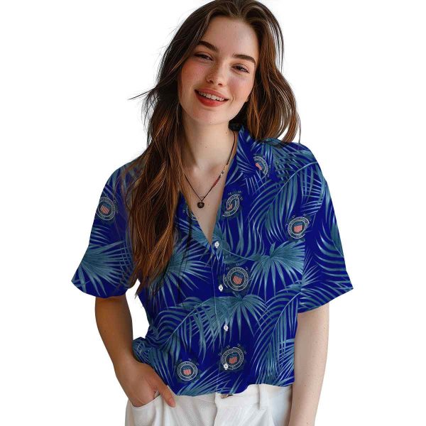 Coast Guard Leafy Palms Hawaiian Shirt Trendy