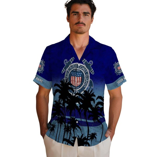 Coast Guard Sunset Pattern Hawaiian Shirt High quality