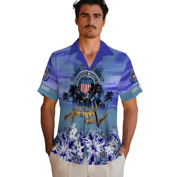 Coast Guard Tropical Canoe Hawaiian Shirt High quality