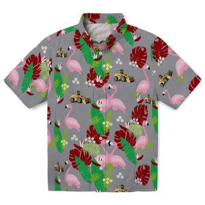 Construction Flamingo Foliage Hawaiian Shirt Best selling