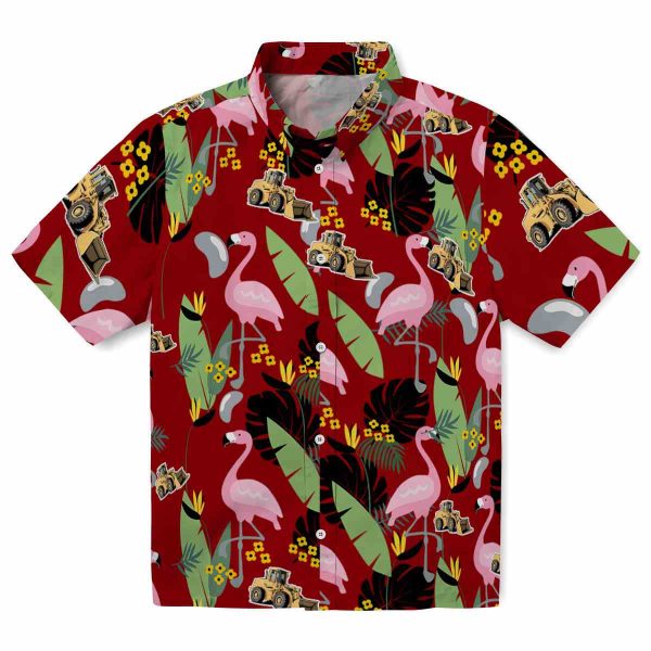 Construction Flamingo Leaves Hawaiian Shirt Best selling