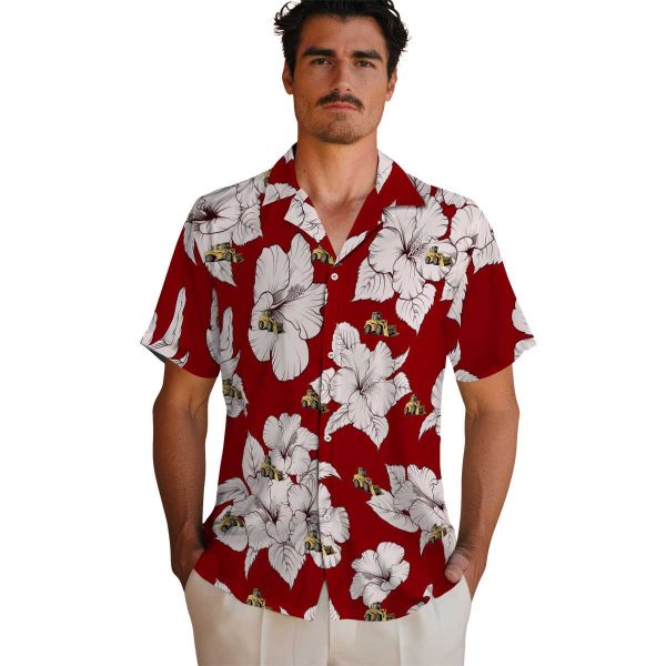 Construction Hibiscus Blooms Hawaiian Shirt High quality