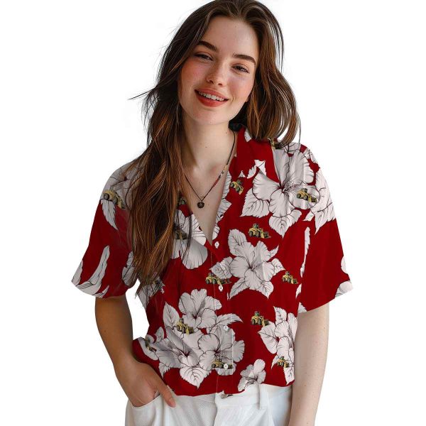 Construction Hibiscus Blooms Hawaiian Shirt Trendy