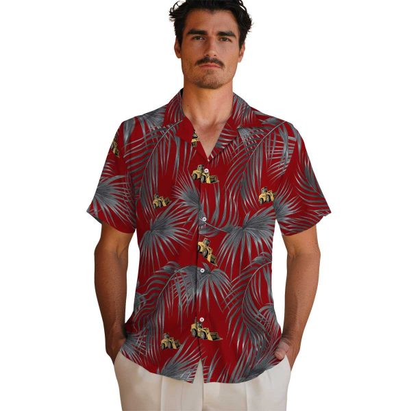 Construction Leafy Palms Hawaiian Shirt High quality