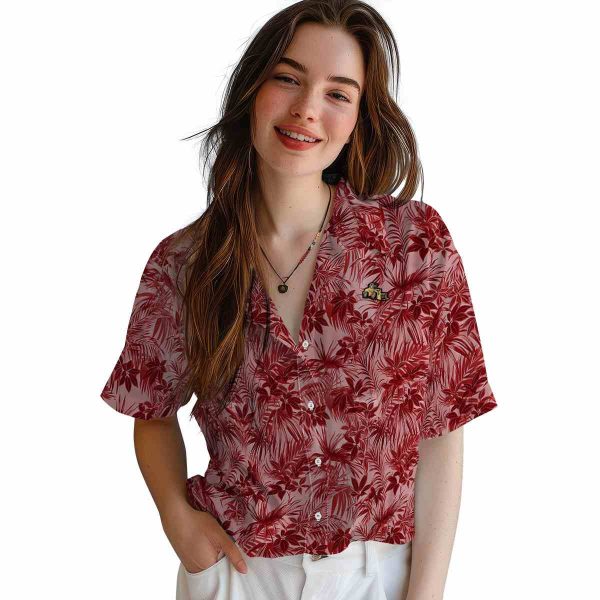 Construction Leafy Pattern Hawaiian Shirt Trendy