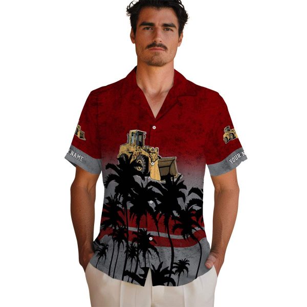 Construction Sunset Pattern Hawaiian Shirt High quality