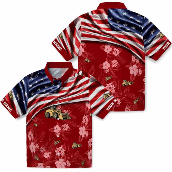 Construction US Flag Hibiscus Hawaiian Shirt Latest Model