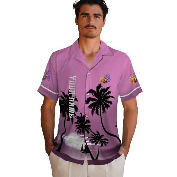 Coral Beach Sunset Hawaiian Shirt High quality