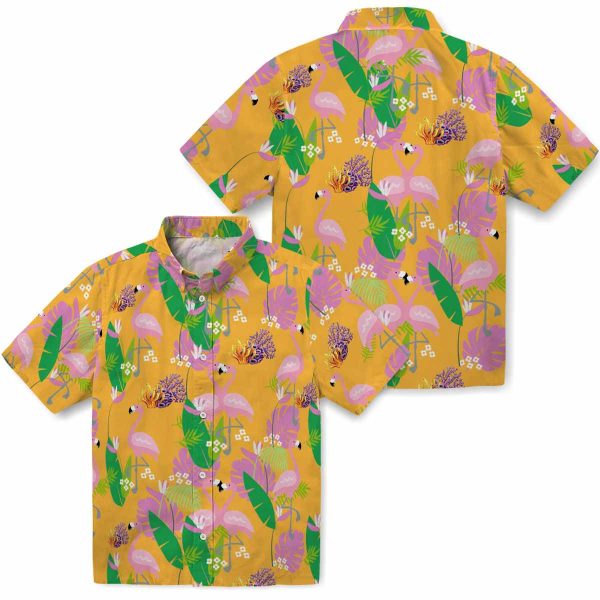 Coral Flamingo Foliage Hawaiian Shirt Latest Model