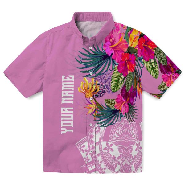 Coral Floral Polynesian Hawaiian Shirt Best selling