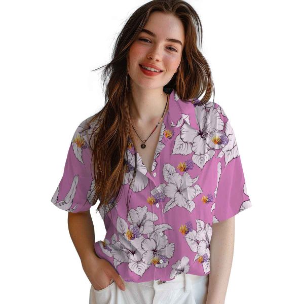 Coral Hibiscus Blooms Hawaiian Shirt Trendy