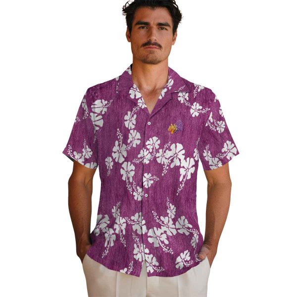 Coral Hibiscus Clusters Hawaiian Shirt High quality