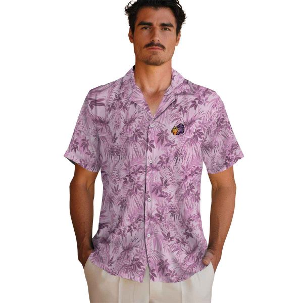 Coral Leafy Pattern Hawaiian Shirt High quality