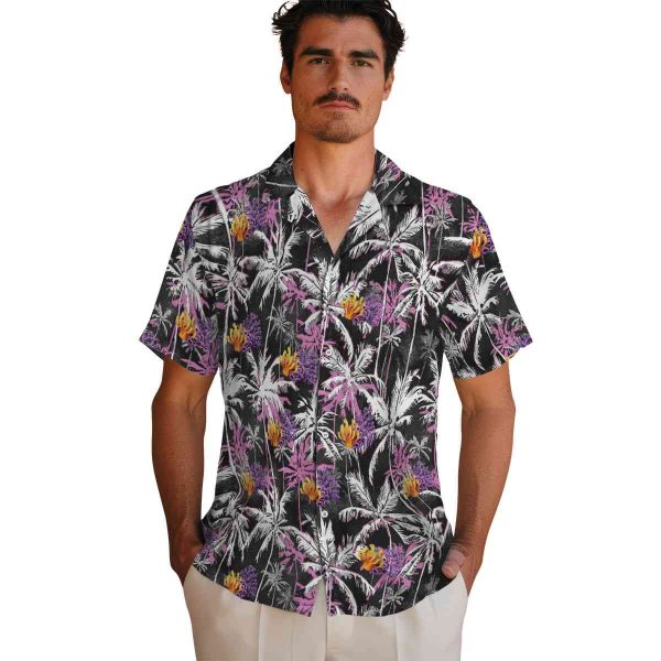 Coral Palm Pattern Hawaiian Shirt High quality