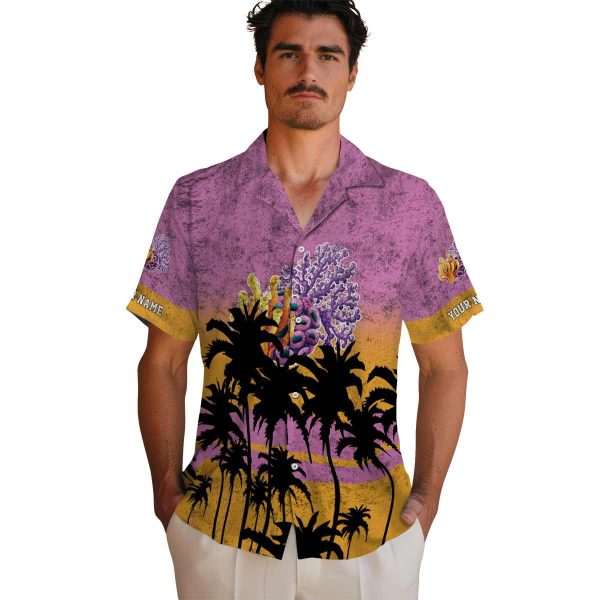 Coral Sunset Pattern Hawaiian Shirt High quality