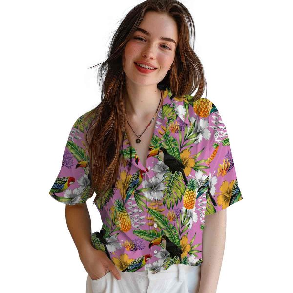 Coral Tropical Toucan Hawaiian Shirt Trendy