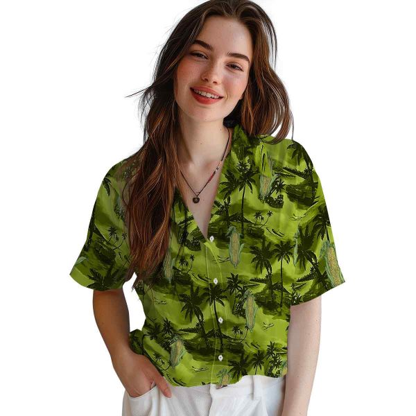 Corn Coastal Palms Hawaiian Shirt Trendy