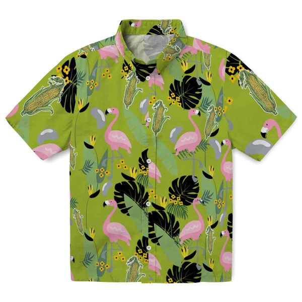 Corn Flamingo Leaves Hawaiian Shirt Best selling