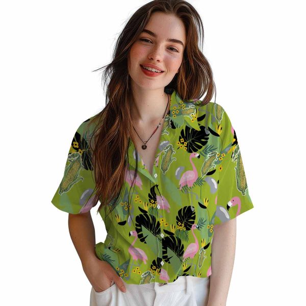 Corn Flamingo Leaves Hawaiian Shirt Trendy