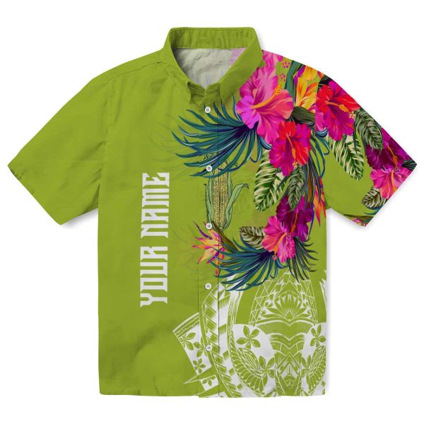 Corn Floral Polynesian Hawaiian Shirt Best selling