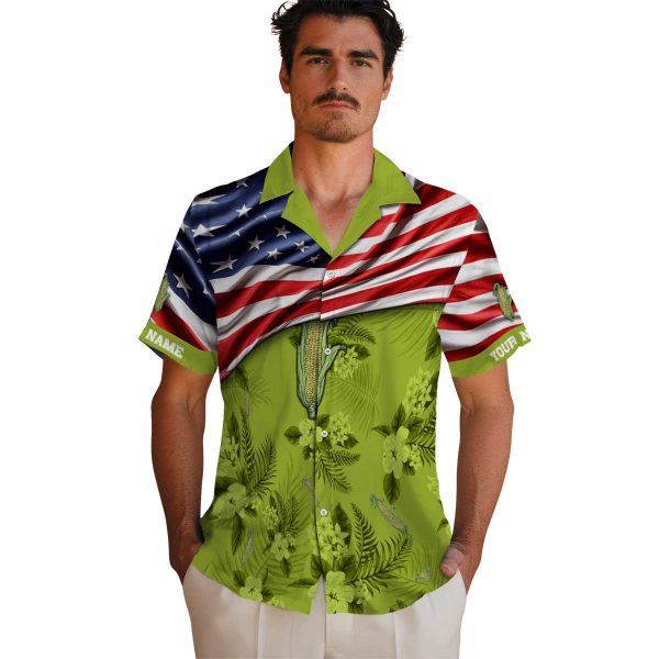 Corn US Flag Hibiscus Hawaiian Shirt High quality