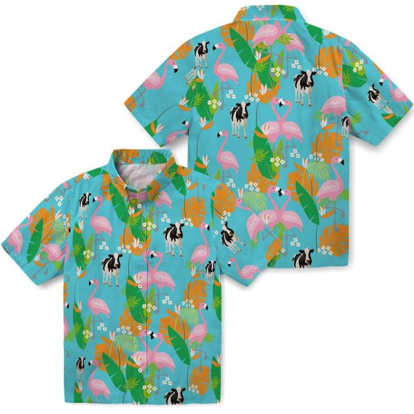 Cow Flamingo Foliage Hawaiian Shirt Latest Model